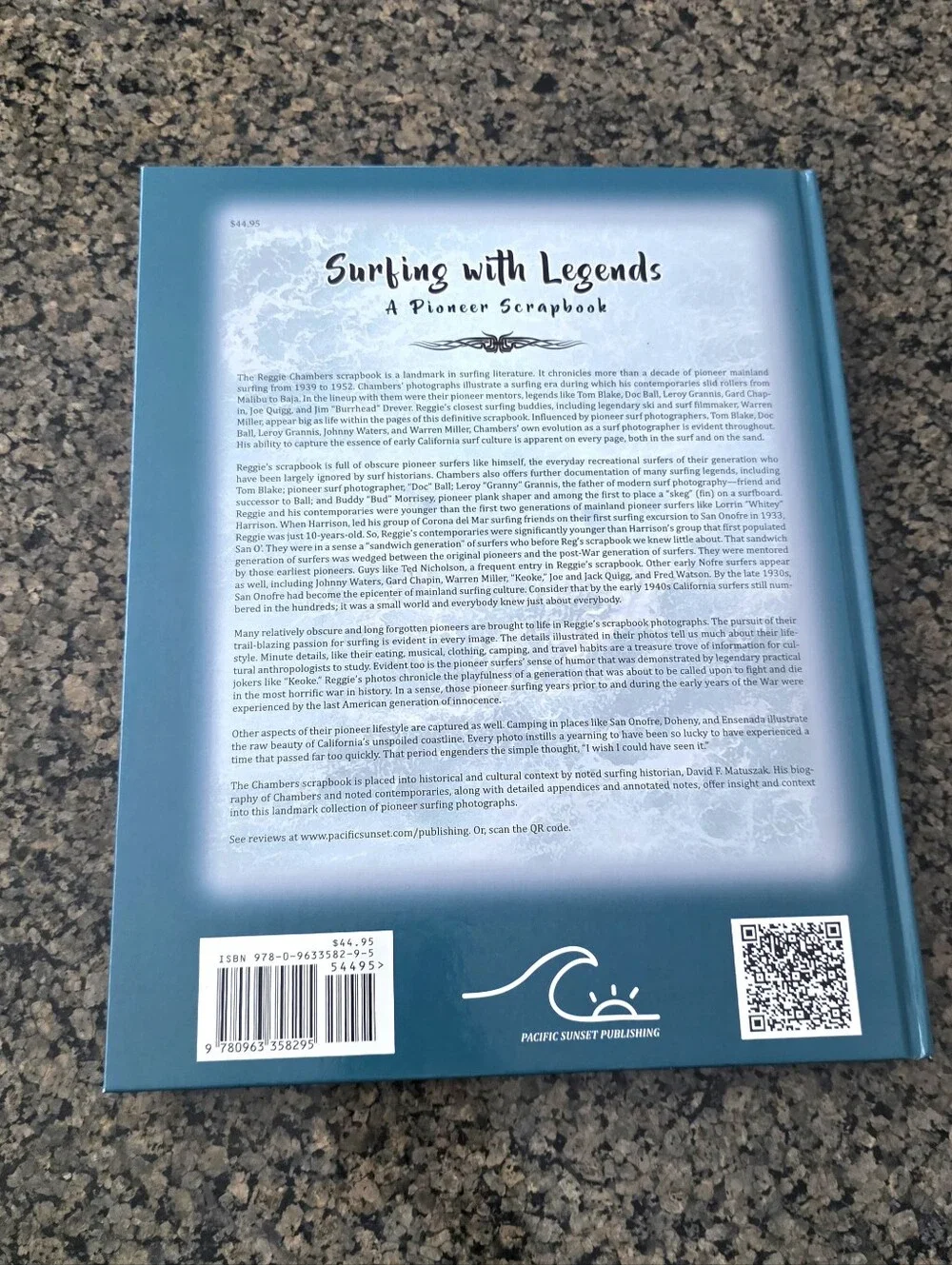 Surfing With Legends: A Pioneer ScrapbookSurf book Signed by David F Matuszak